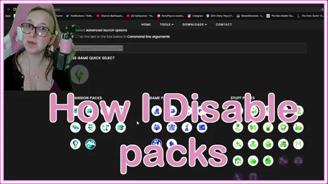 how to disable packs in sims 4