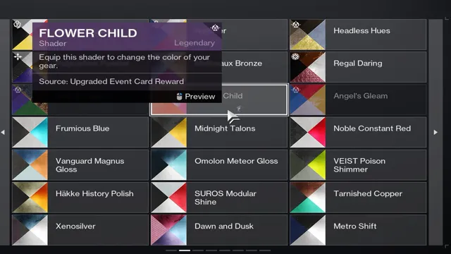 how to get flower child shader destiny 2