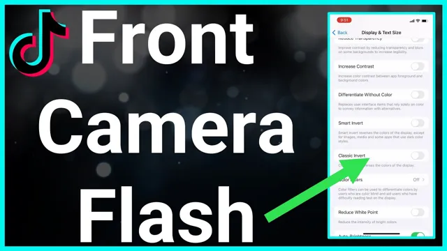 how to turn on front flash in tiktok